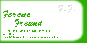 ferenc freund business card